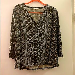 LUCKY BRAND 3/4 sleeve top size L